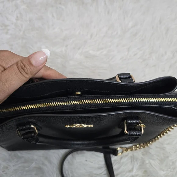 Coach Black And Gold Leather Women's Crossbosy Bag - Picture 11 of 16